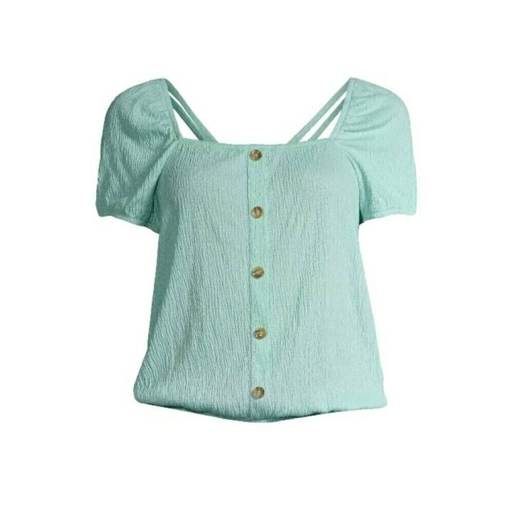 No Boundaries Juniors' Cap Sleeve Peasant Blouse Size M (11-13) - Picture 3 of 11